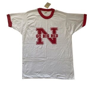 Vintage Single Stitch Nebraska Screen Stars Made In The USA Red and White TShirt